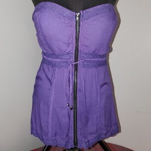 Strapless 2B BEBE purple top